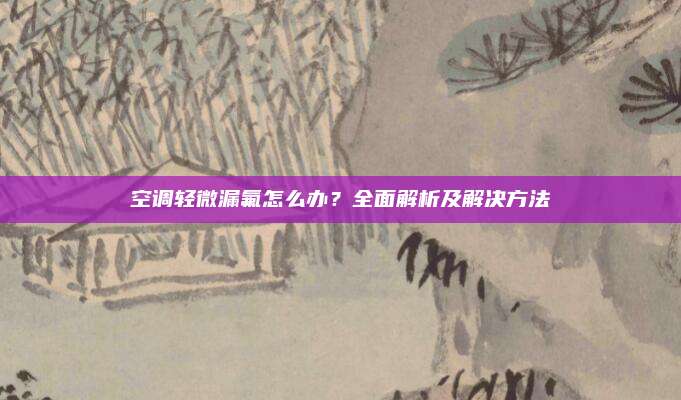 空调轻微漏氟怎么办?全面解析及解决方法