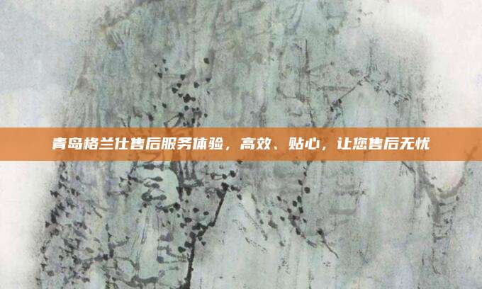 青岛格兰仕售后服务体验,高效、贴心,让您售后无忧