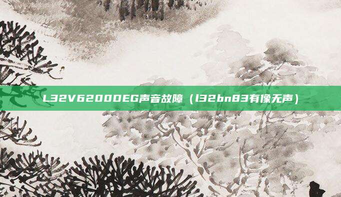 L32V6200DEG声音故障（l32bn83有像无声）