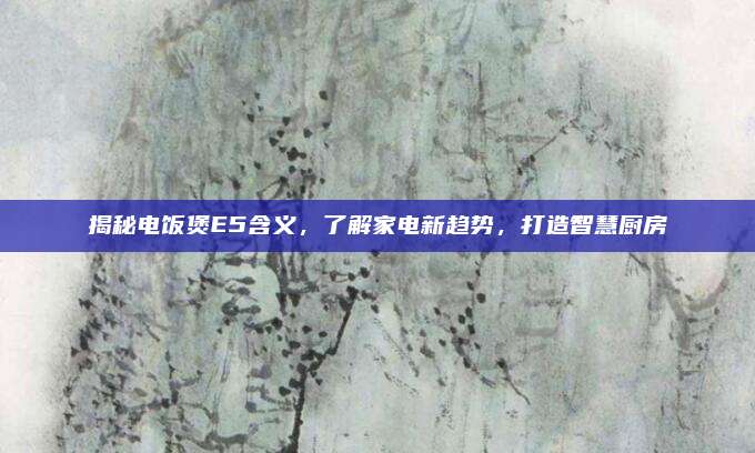 揭秘电饭煲E5含义,了解家电新趋势,打造智慧厨房