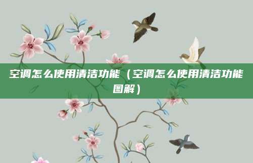 空调怎么使用清洁功能（空调怎么使用清洁功能图解）