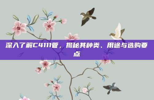 深入了解C4111管,揭秘其种类、用途与选购要点
