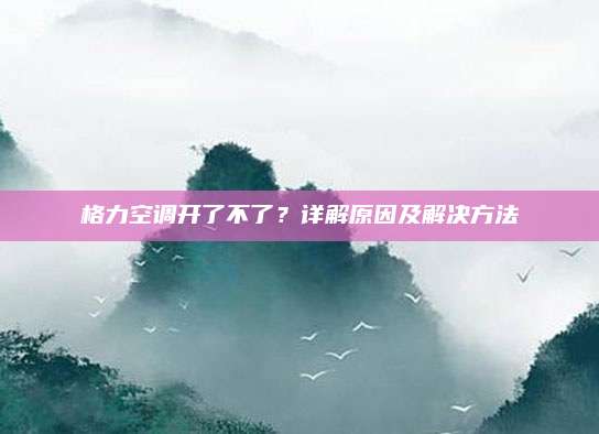 格力空调开了不了?详解原因及解决方法