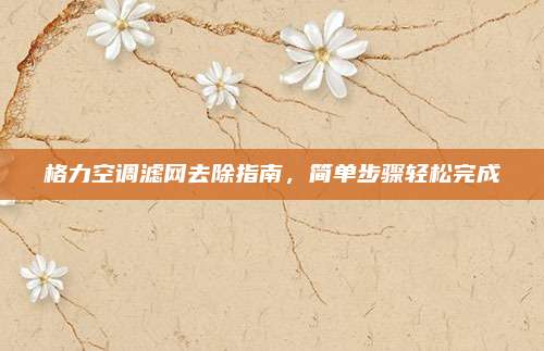 格力空调滤网去除指南,简单步骤轻松完成