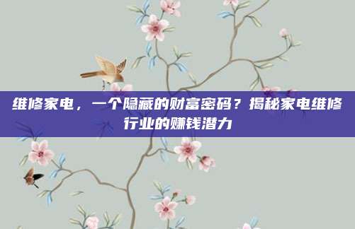 维修家电,一个隐藏的财富密码?揭秘家电维修行业的赚钱潜力