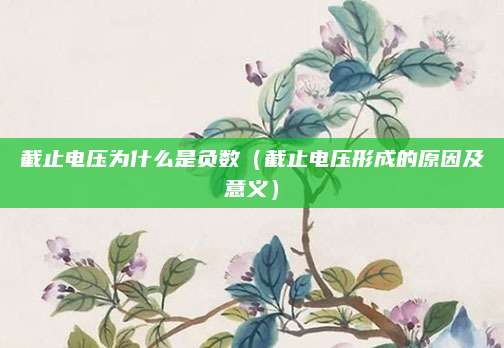 截止电压为什么是负数（截止电压形成的原因及意义）