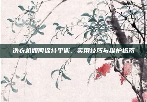 洗衣机如何保持平衡,实用技巧与维护指南