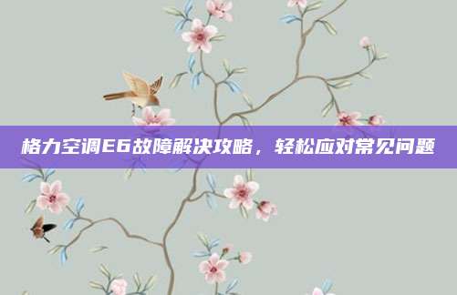 格力空调E6故障解决攻略,轻松应对常见问题