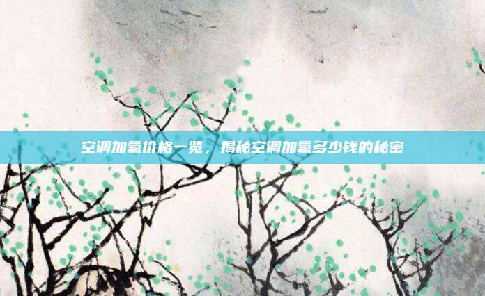 空调加氟价格一览,揭秘空调加氟多少钱的秘密