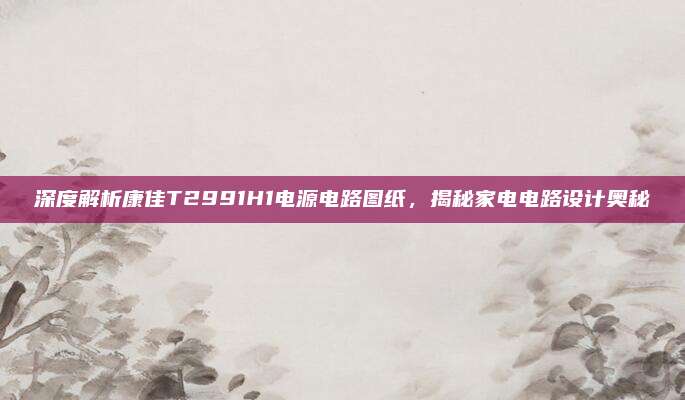 深度解析康佳T2991H1电源电路图纸,揭秘家电电路设计奥秘