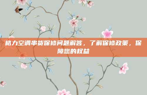格力空调串货保修问题解答,了解保修政策,保障您的权益