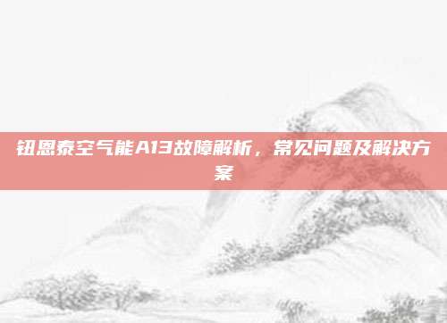 钮恩泰空气能A13故障解析,常见问题及解决方案
