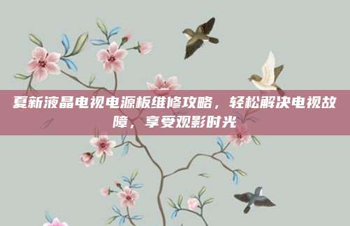 夏新液晶电视电源板维修攻略,轻松解决电视故障,享受观影时光