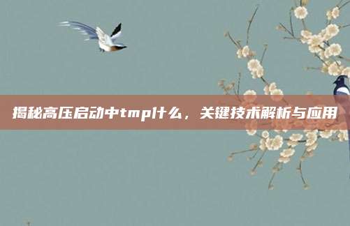 揭秘高压启动中tmp什么,关键技术解析与应用
