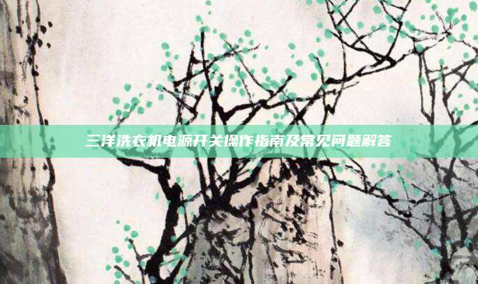 三洋洗衣机电源开关操作指南及常见问题解答