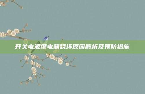 开关电源继电器烧坏原因解析及预防措施
