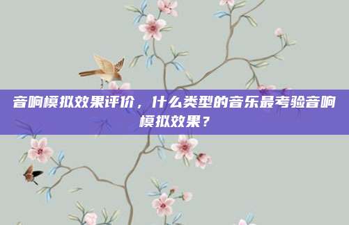音响模拟效果评价,什么类型的音乐最考验音响模拟效果?