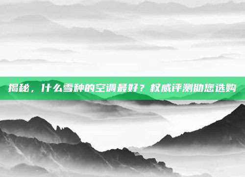 揭秘,什么雪种的空调最好?权威评测助您选购