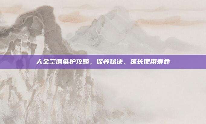 大金空调维护攻略，保养秘诀，延长使用寿命