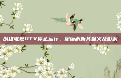 创维电视DTV停止运行,深度解析其含义及影响