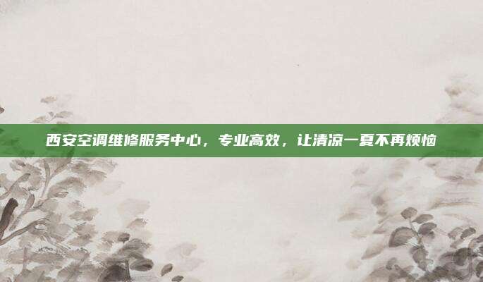 西安空调维修服务中心,专业高效,让清凉一夏不再烦恼