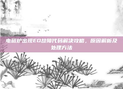 电磁炉出现EO故障代码解决攻略,原因解析及处理方法