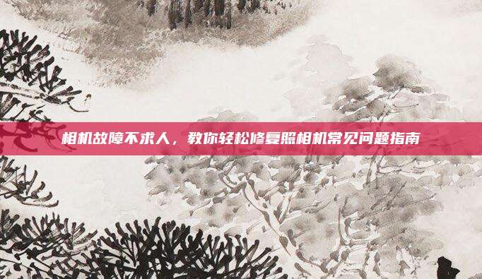 相机故障不求人,教你轻松修复照相机常见问题指南