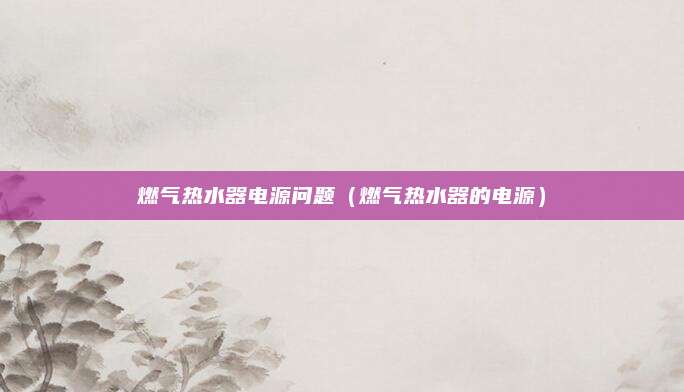 燃气热水器电源问题（燃气热水器的电源）