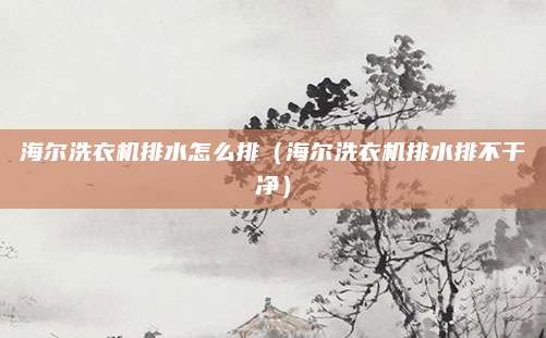 海尔洗衣机排水怎么排(海尔洗衣机排水排不干净)