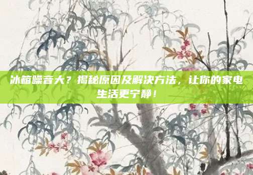 冰箱噪音大?揭秘原因及解决方法,让你的家电生活更宁静!