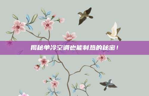 揭秘单冷空调也能制热的秘密!