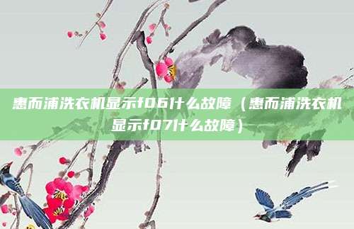 惠而浦洗衣机显示f06什么故障（惠而浦洗衣机显示f07什么故障）