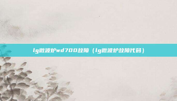 lg微波炉wd700故障（lg微波炉故障代码）