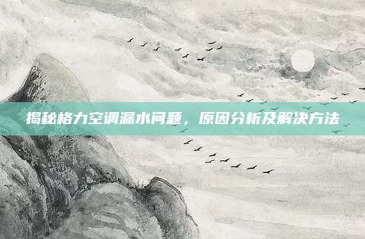 揭秘格力空调漏水问题,原因分析及解决方法