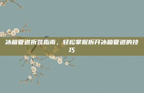 冰箱管道拆装指南,轻松掌握拆开冰箱管道的技巧