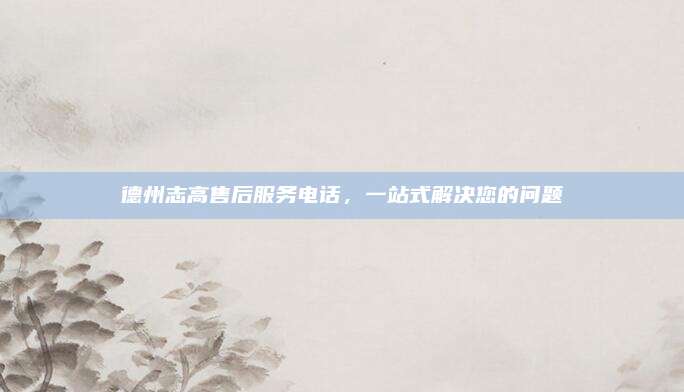 德州志高售后服务电话,一站式解决您的问题