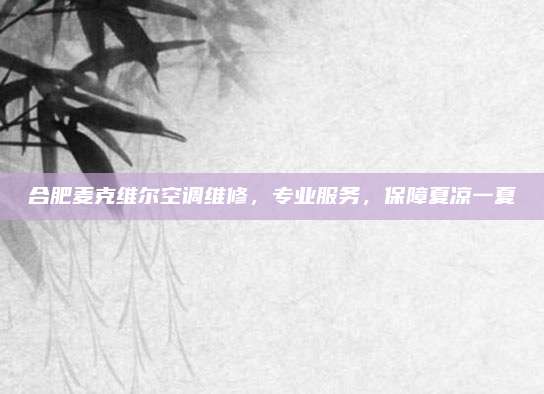 合肥麦克维尔空调维修,专业服务,保障夏凉一夏
