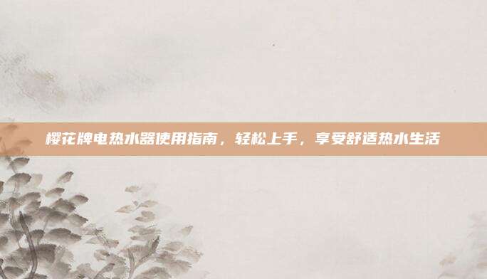 樱花牌电热水器使用指南,轻松上手,享受舒适热水生活