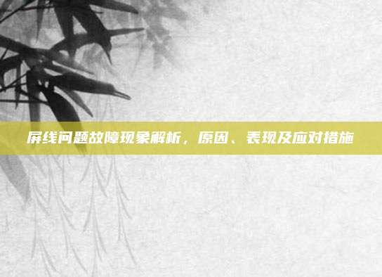 屏线问题故障现象解析,原因、表现及应对措施