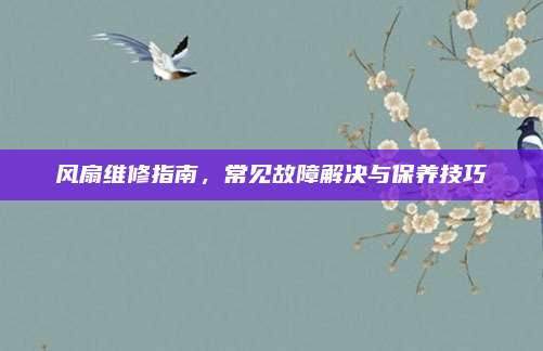 风扇维修指南,常见故障解决与保养技巧