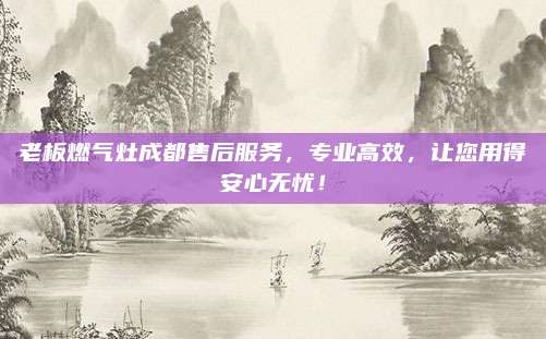 老板燃气灶成都售后服务,专业高效,让您用得安心无忧!