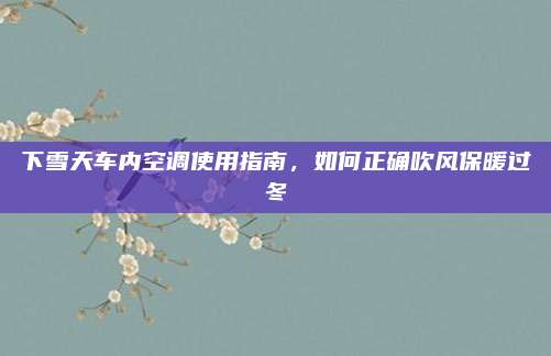 下雪天车内空调使用指南,如何正确吹风保暖过冬