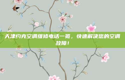 天津约克空调维修电话一览,快速解决您的空调故障!