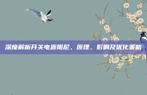 深度解析开关电源阻尼,原理、影响及优化策略