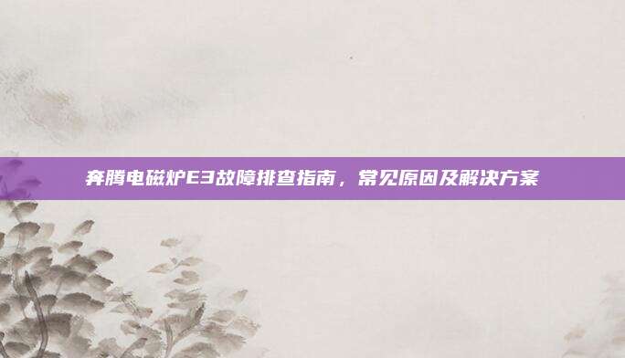 奔腾电磁炉E3故障排查指南,常见原因及解决方案