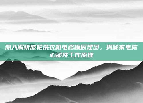 深入解析波轮洗衣机电路板原理图,揭秘家电核心部件工作原理