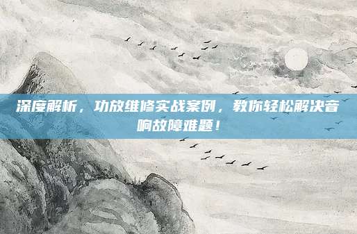深度解析,功放维修实战案例,教你轻松解决音响故障难题!