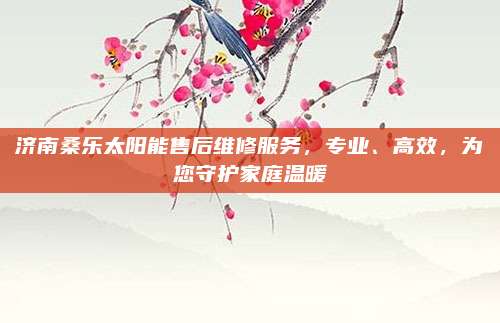 济南桑乐太阳能售后维修服务,专业、高效,为您守护家庭温暖