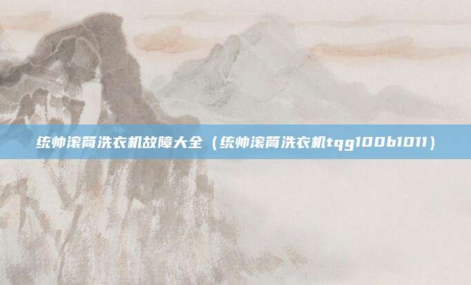 统帅滚筒洗衣机故障大全（统帅滚筒洗衣机tqg100b1011）