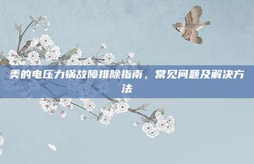 美的电压力锅故障排除指南,常见问题及解决方法